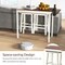Costway 3-Piece Counter Height Bar Table Set with 2 Stools, 2 Wine Holders White & Walnut